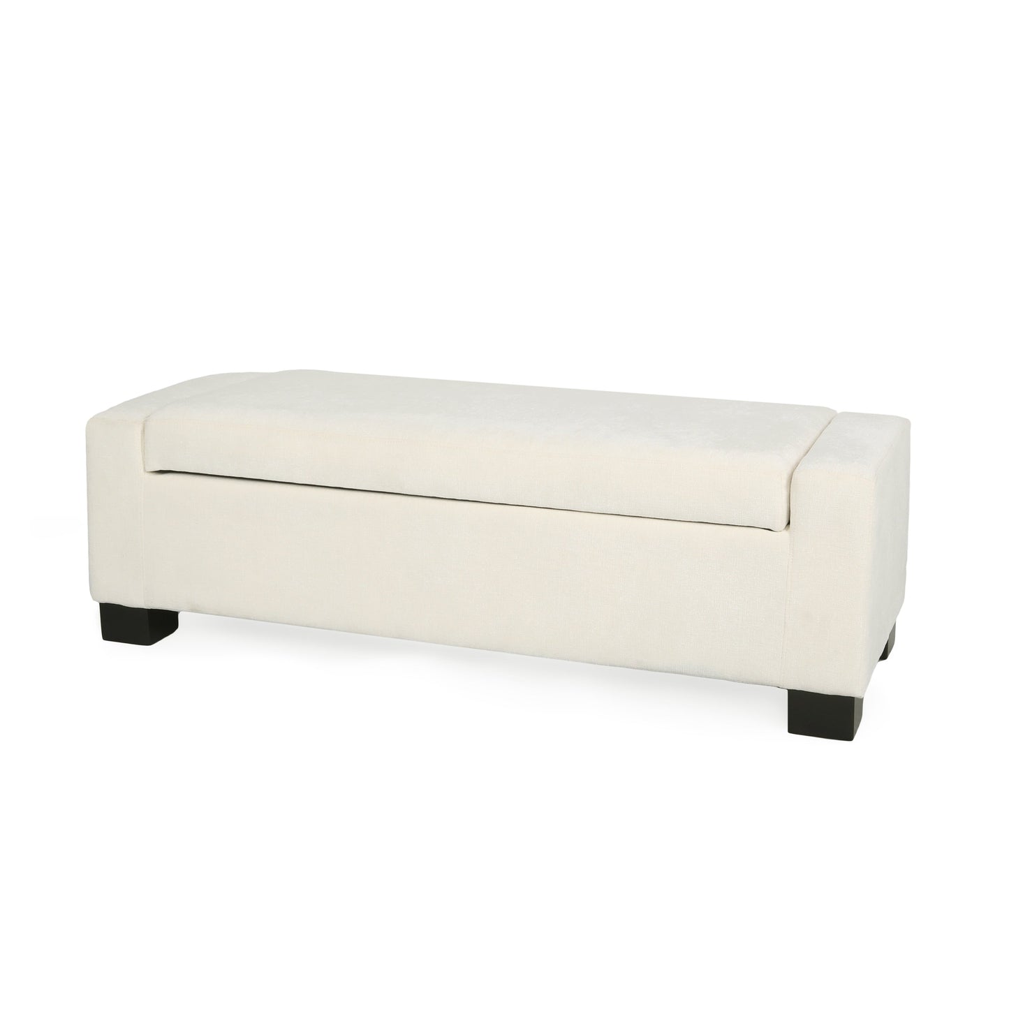 50" Ottoman Bench in Textured Fabric with Hidden Storage