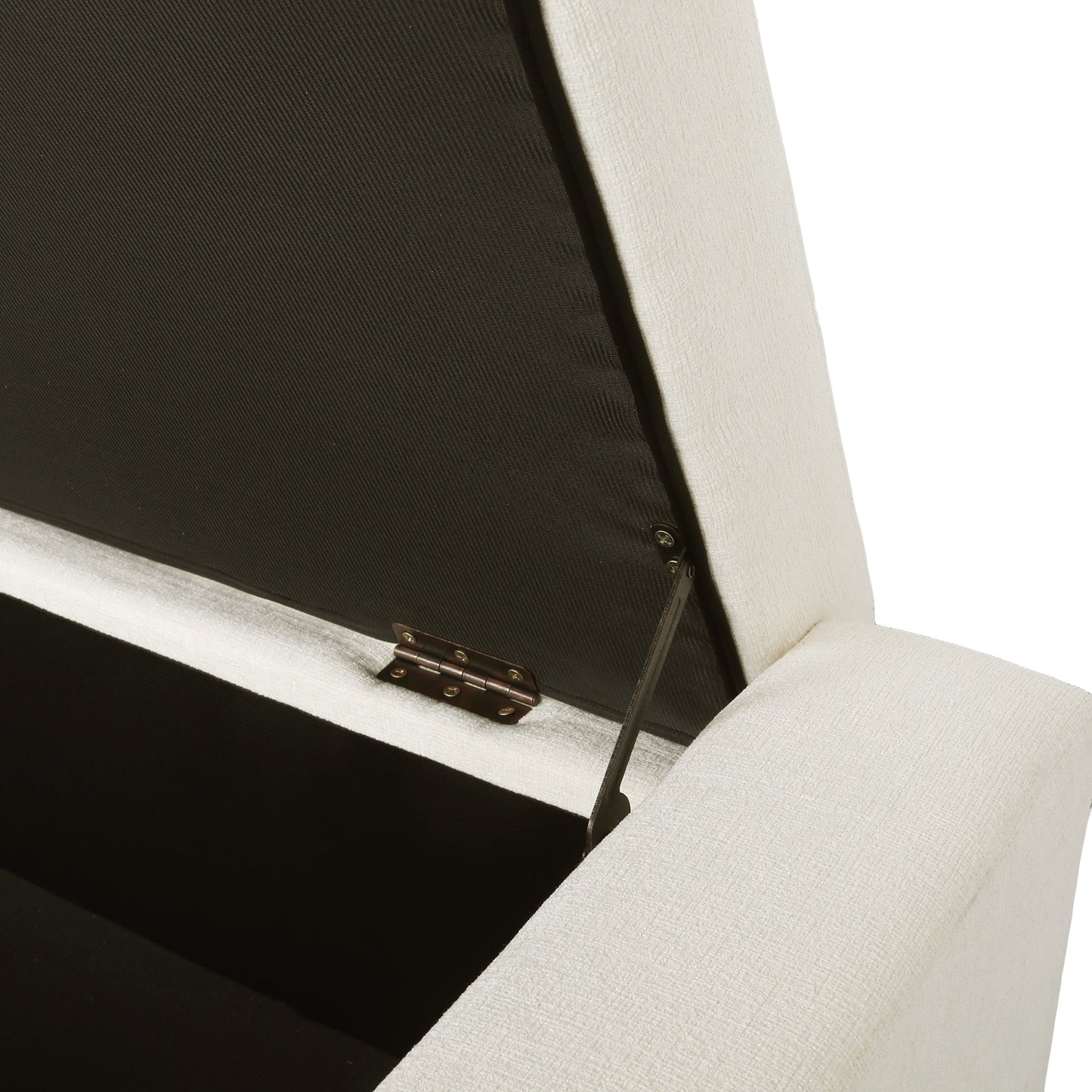 50" Ottoman Bench in Textured Fabric with Hidden Storage