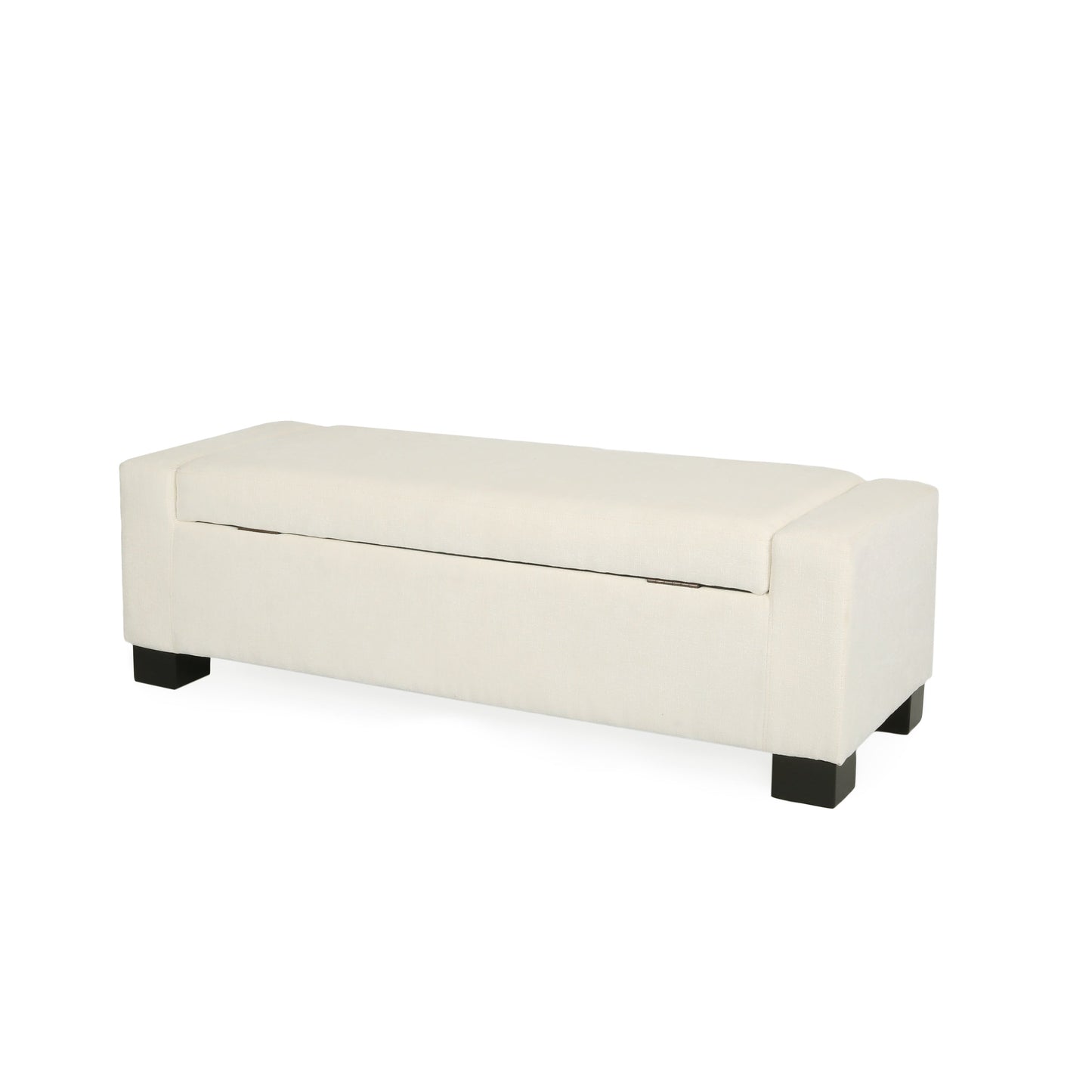 50" Ottoman Bench in Textured Fabric with Hidden Storage