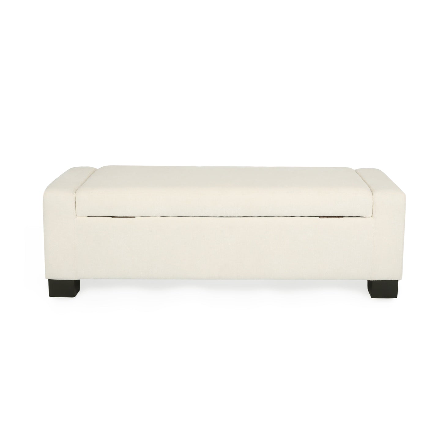 50" Ottoman Bench in Textured Fabric with Hidden Storage