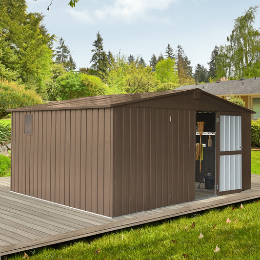 Backyard Storage Shed 11' x 12.5' with Galvanized Steel Frame & Windows