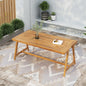 Modern Outdoor Dining Table with Acacia Wood and Teak Finish