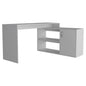 Axis Modern L-Shaped Computer Desk with Open & Closed Storage - White