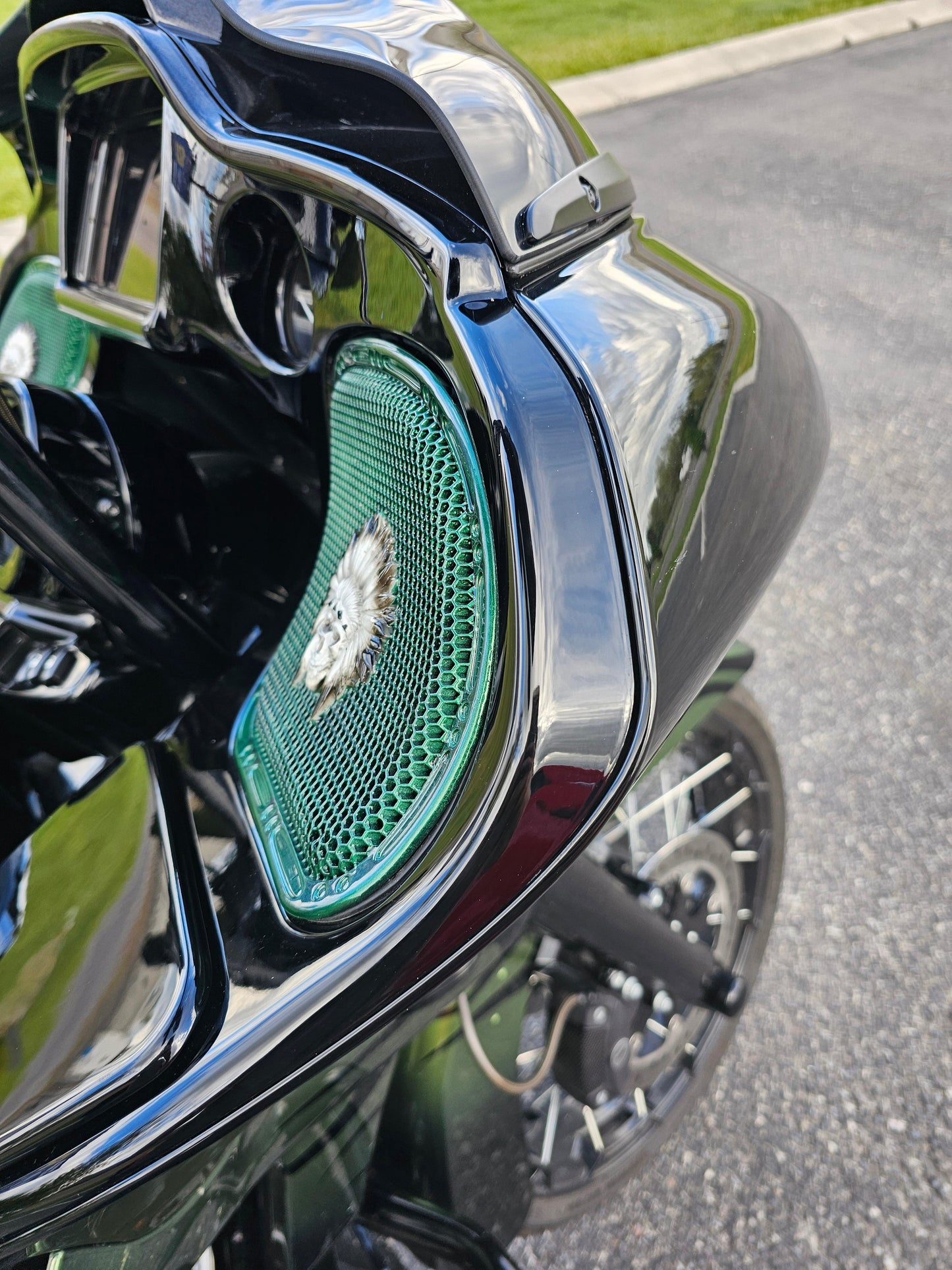 98-2024+ Road Glide 3D skull warbonnet speakers grill covers set