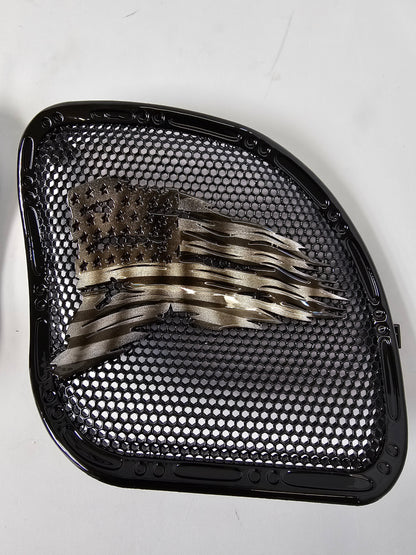 98-2024+ Road Glide 3D tattered flag speakers grill covers set