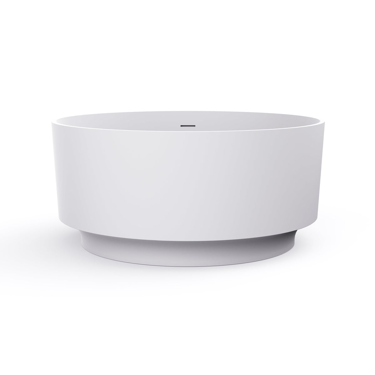 49 Inch Round Shape Freestanding Solid Surface Soaking Bathtub