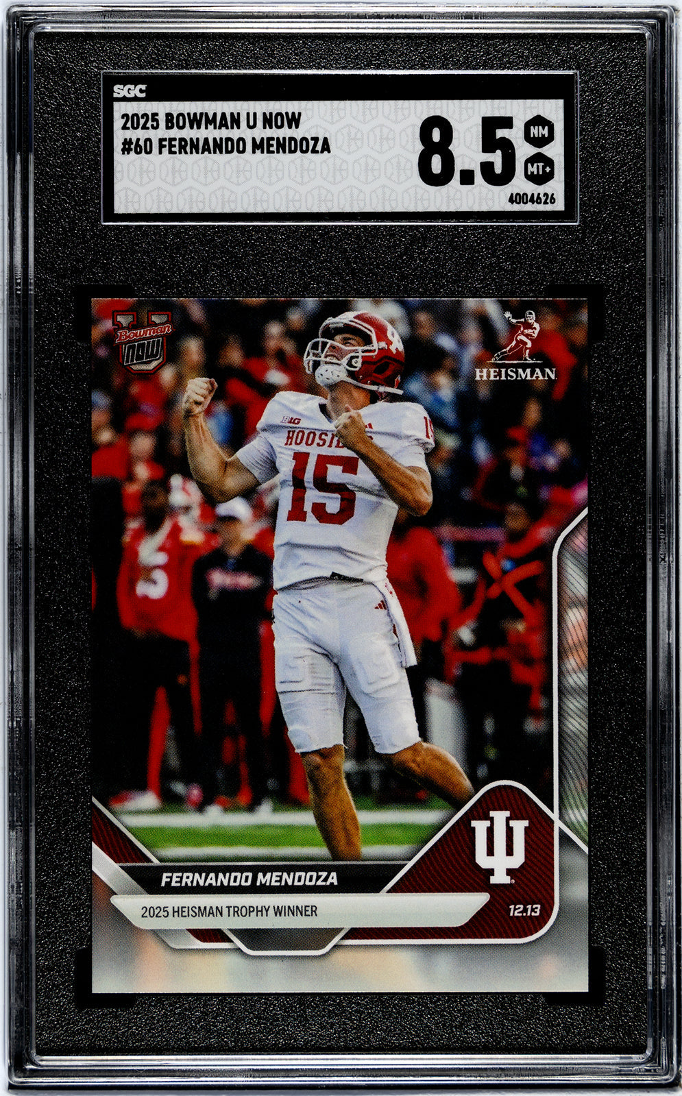 Graded 2025 Topps Bowman U Now Fernando Mendoza #60 Rookie RC Football Card SGC 8.5 Near Mint+