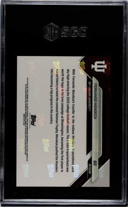 Graded 2025 Topps Bowman U Now Fernando Mendoza #60 Rookie RC Football Card SGC 9.5 Mint+