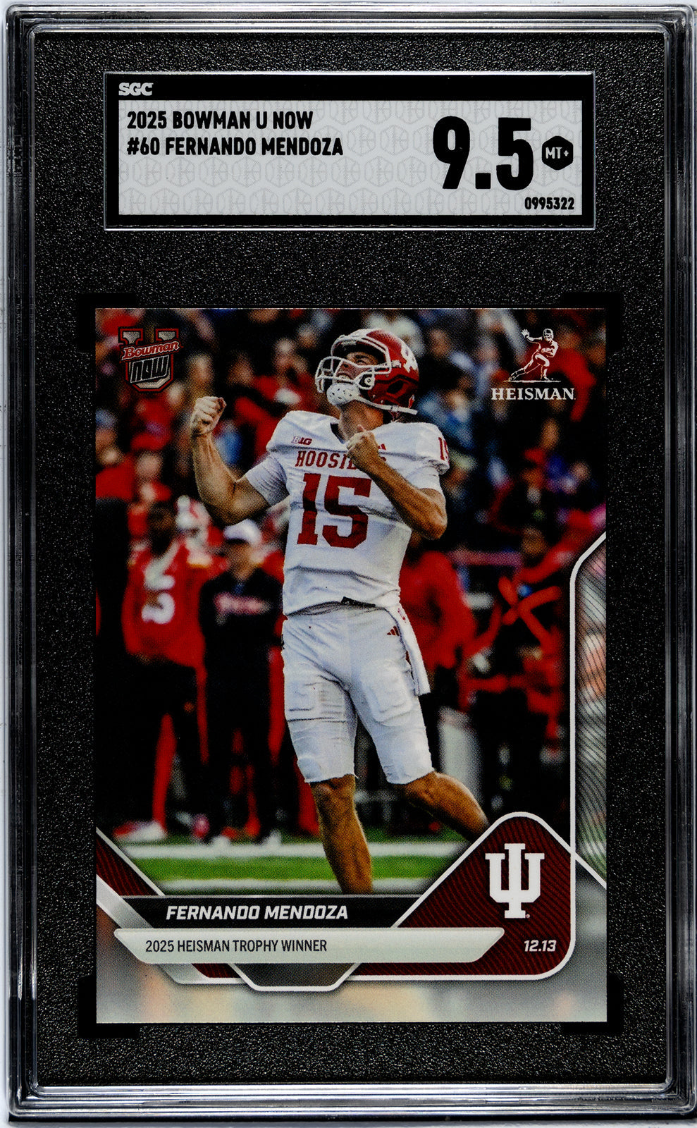 Graded 2025 Topps Bowman U Now Fernando Mendoza #60 Rookie RC Football Card SGC 9.5 Mint+