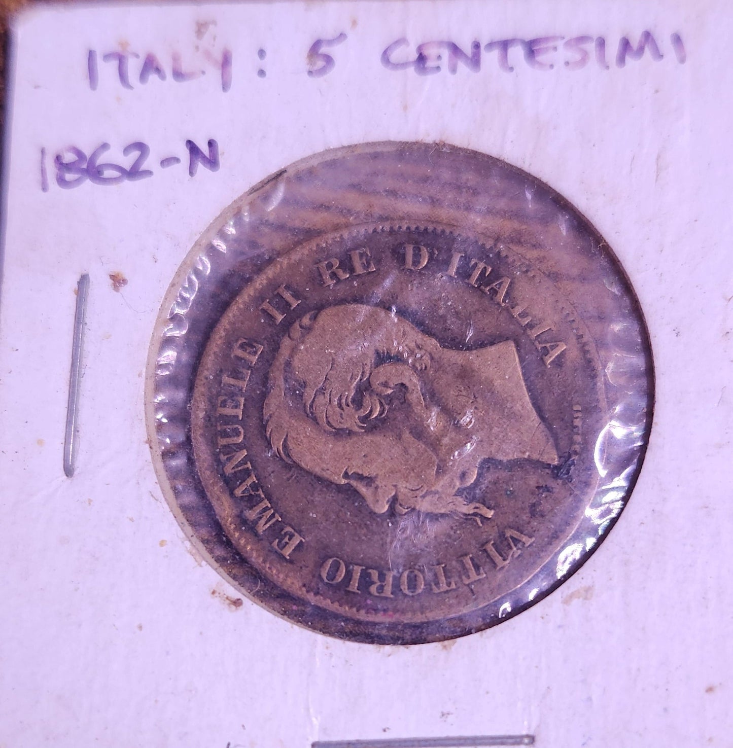 1862 N Italy 5 Centesimi Very Fine