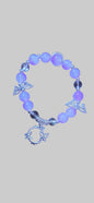 Boho Purple Glass Beads With Butterfly Charms Bracelet