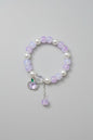 Boho Pink Elastic Bracelet With Apple Charm