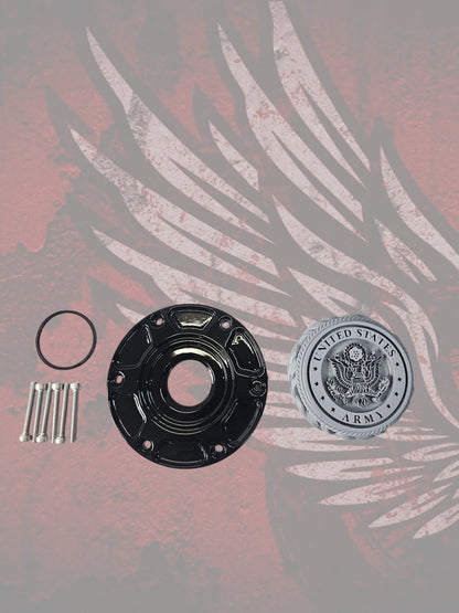 23.5+ Army seal themed fuel cap assembly