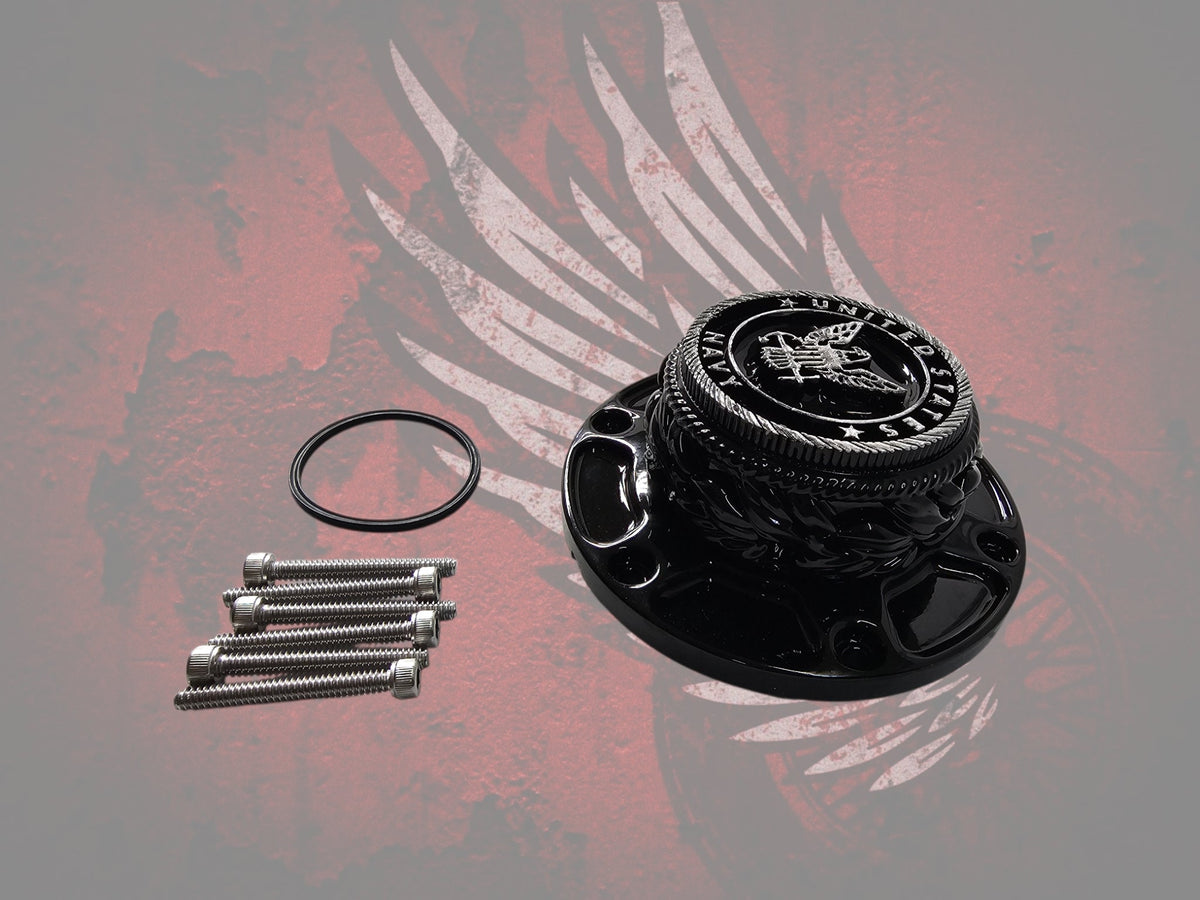 23.5+ Navy themed fuel cap assembly
