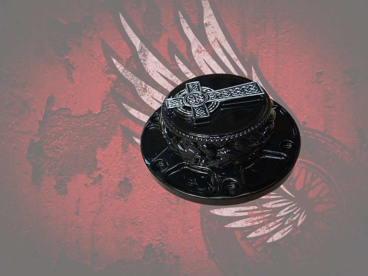 23.5+ Celtic cross themed fuel cap assembly