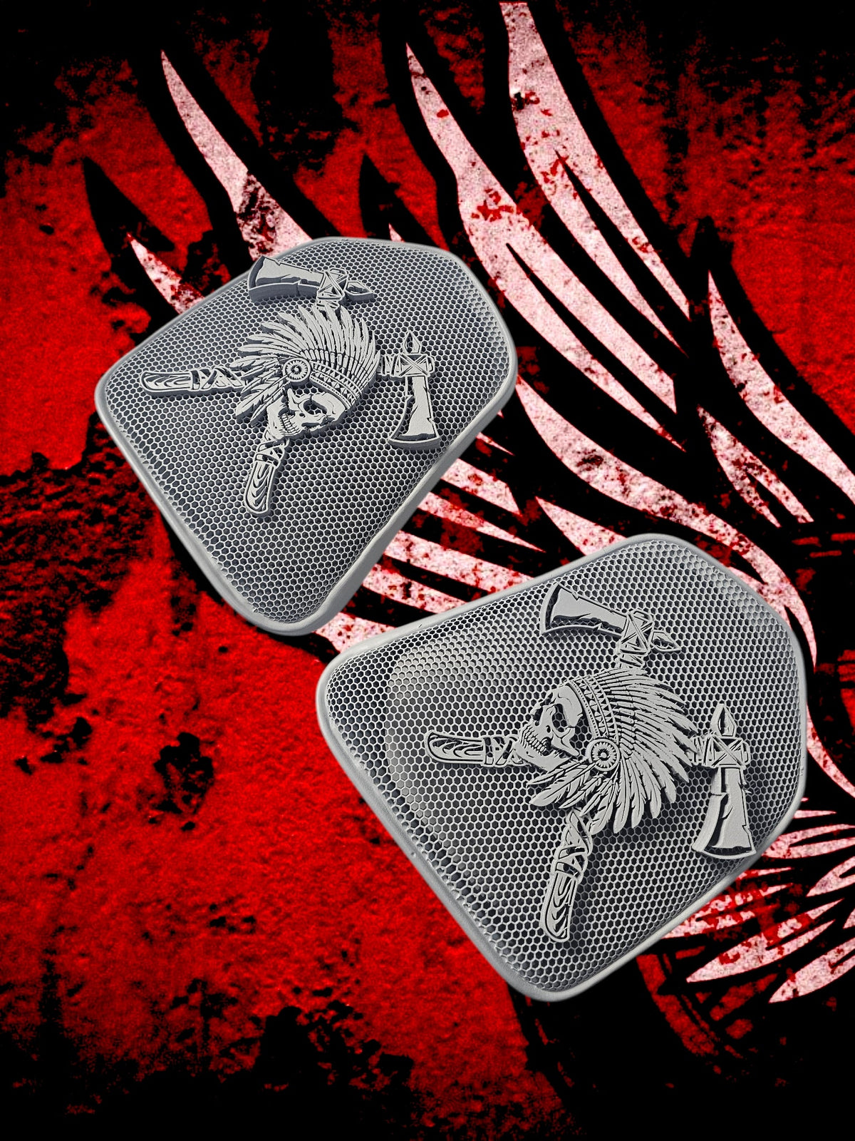 19 to 25+ Indian Challenger warrior themed inner speaker grills set