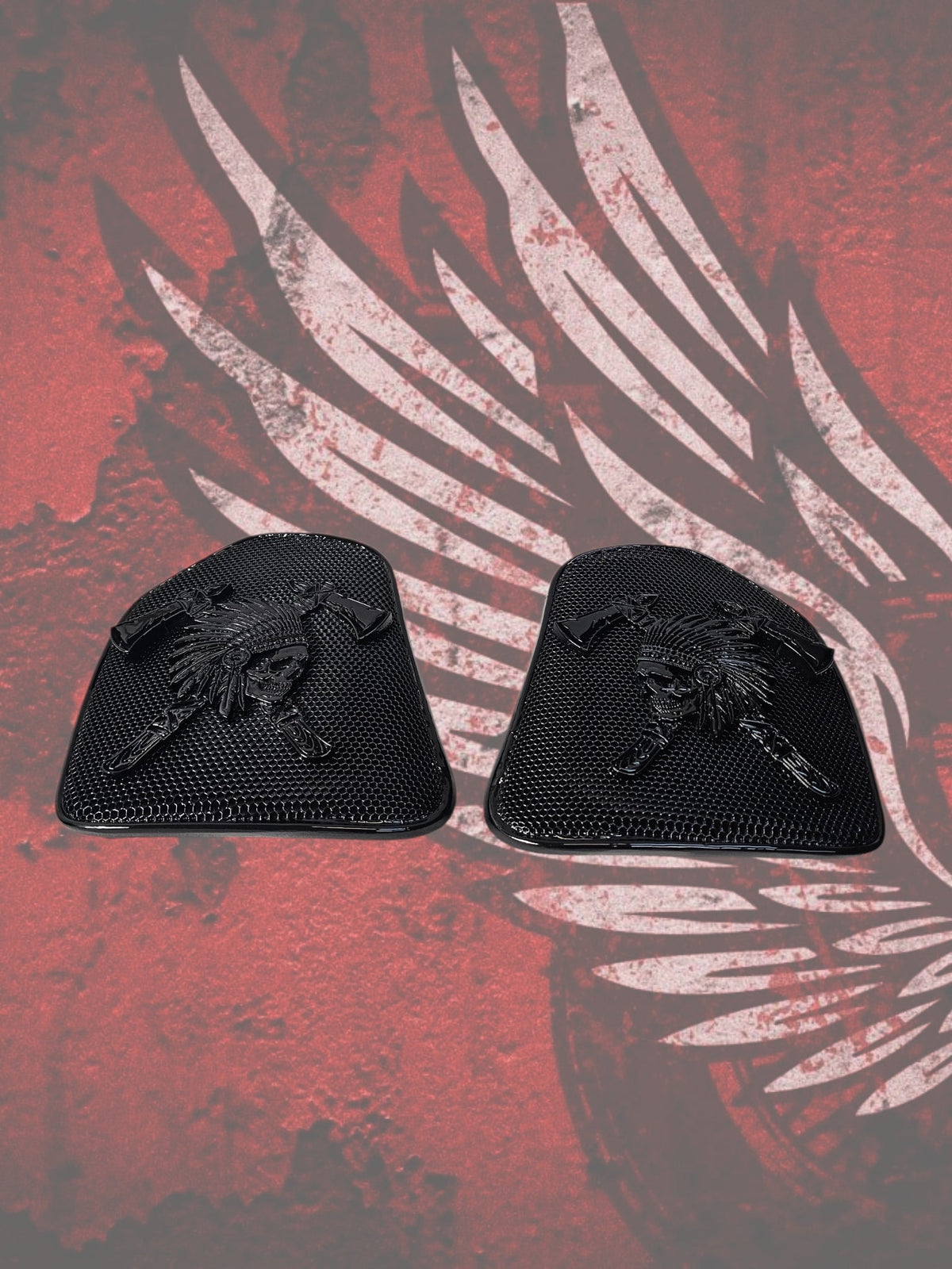 19 to 25+ Indian Challenger warrior themed inner speaker grills set