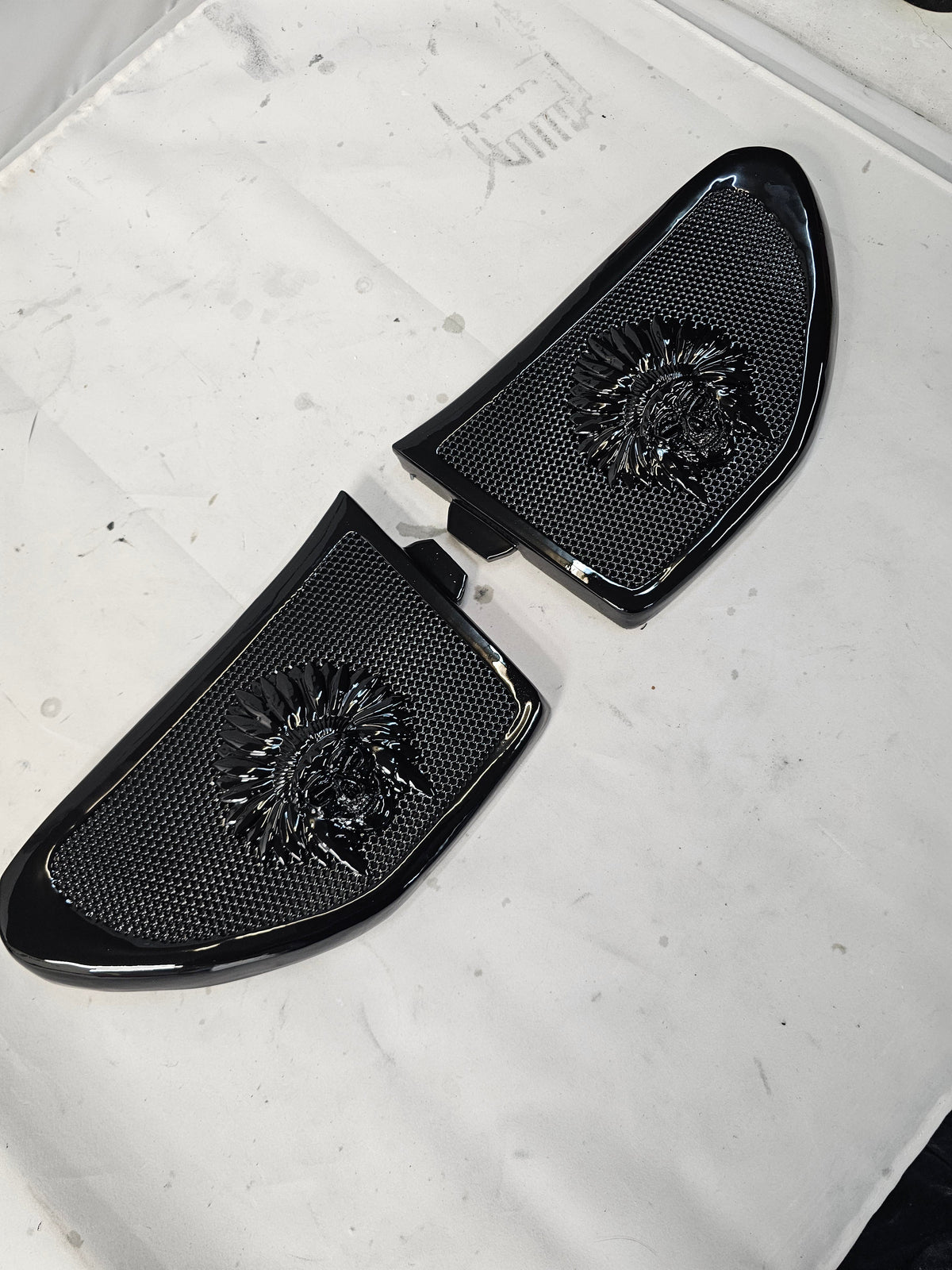 14 to 17 Indian skull warbonnet themed inner speaker grills set