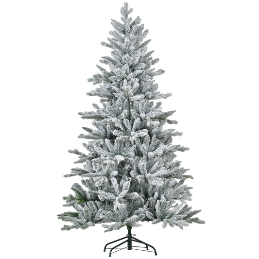 HOMCOM 6ft Snow Flocked Artificial Christmas Tree