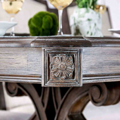 Dining Table With Expandable Leaf And Trestle Base Dining Room - Natural / Rustic