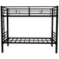 Metal Bunk Bed For Kids, Convertible Bedframe With Ladders & Guardrail