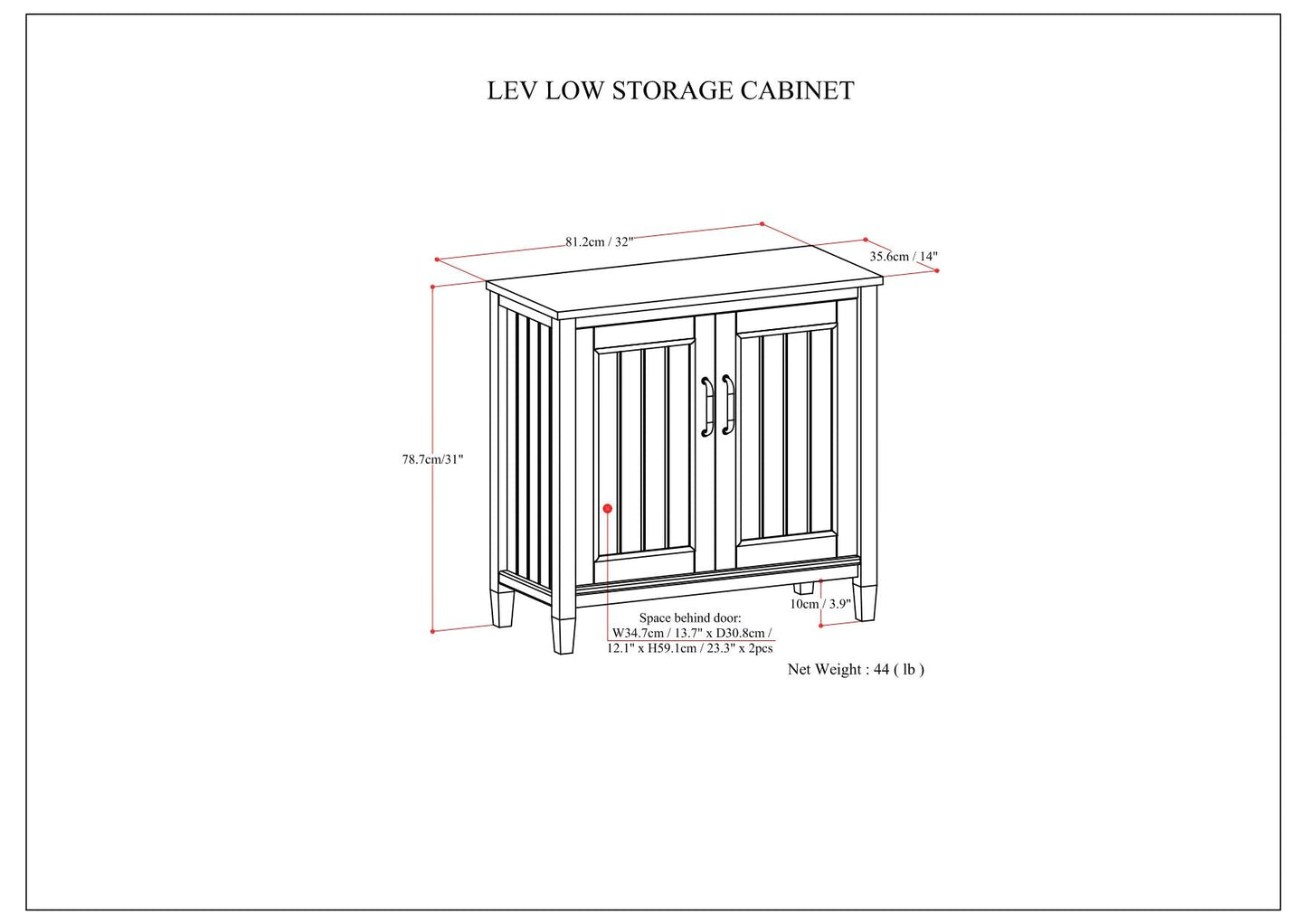 Lev - Low Storage Cabinet - Smoky Brown