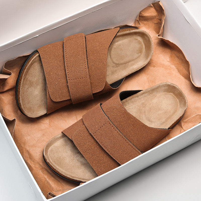 Summer Mens Cork Slippers Couples Shoes