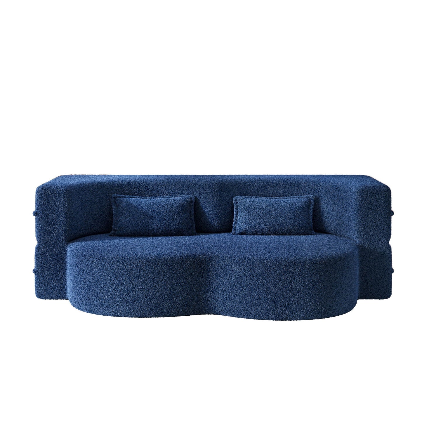 Modern Floor Sleeper Sofa Bed With 2 Pillows, Convertible Twin Size Folding Mattress For Living Room