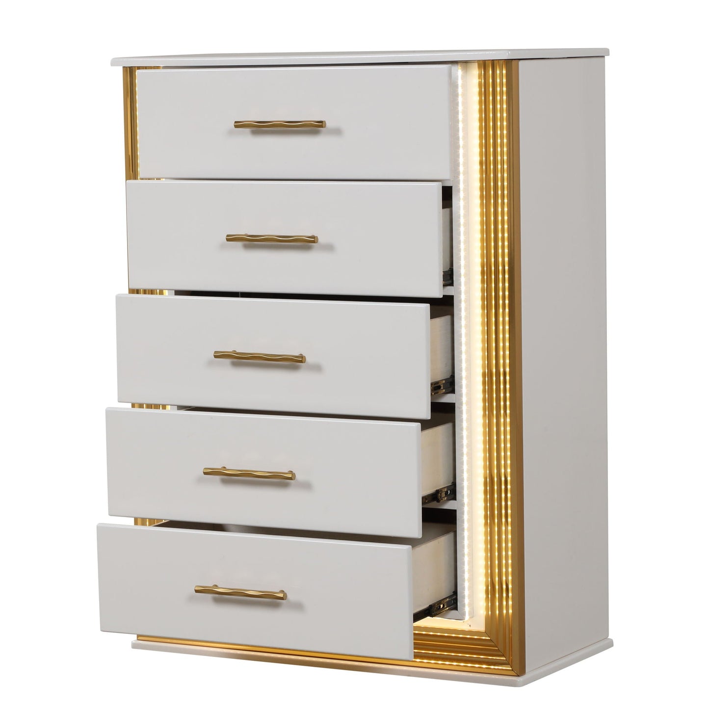 Obsession - 5 Drawer LED Chest - White