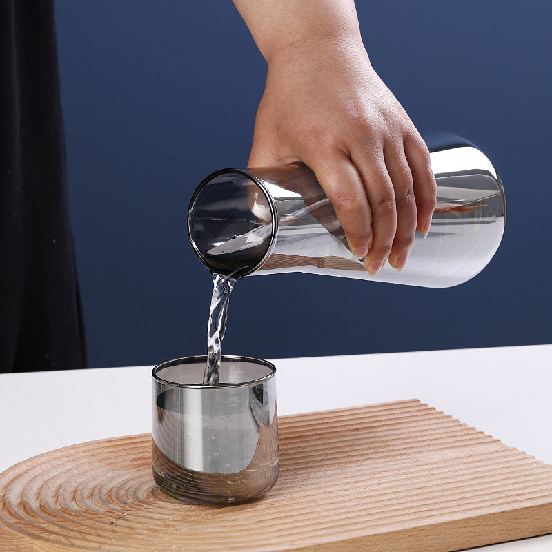 Glass Large Capacity Electroplating Cold Water Bottle Set