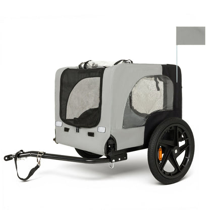 Outdoor Heavy Duty Collapsible Pet Bike Trailer with 16-Inch All-Terrain Wheels