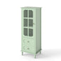 Minimalism Buffet Cabinet With Glass Doors And Double Drawer
