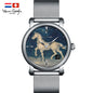 Van Gogh Quartz Wrist Watch Horse Plaster Statue