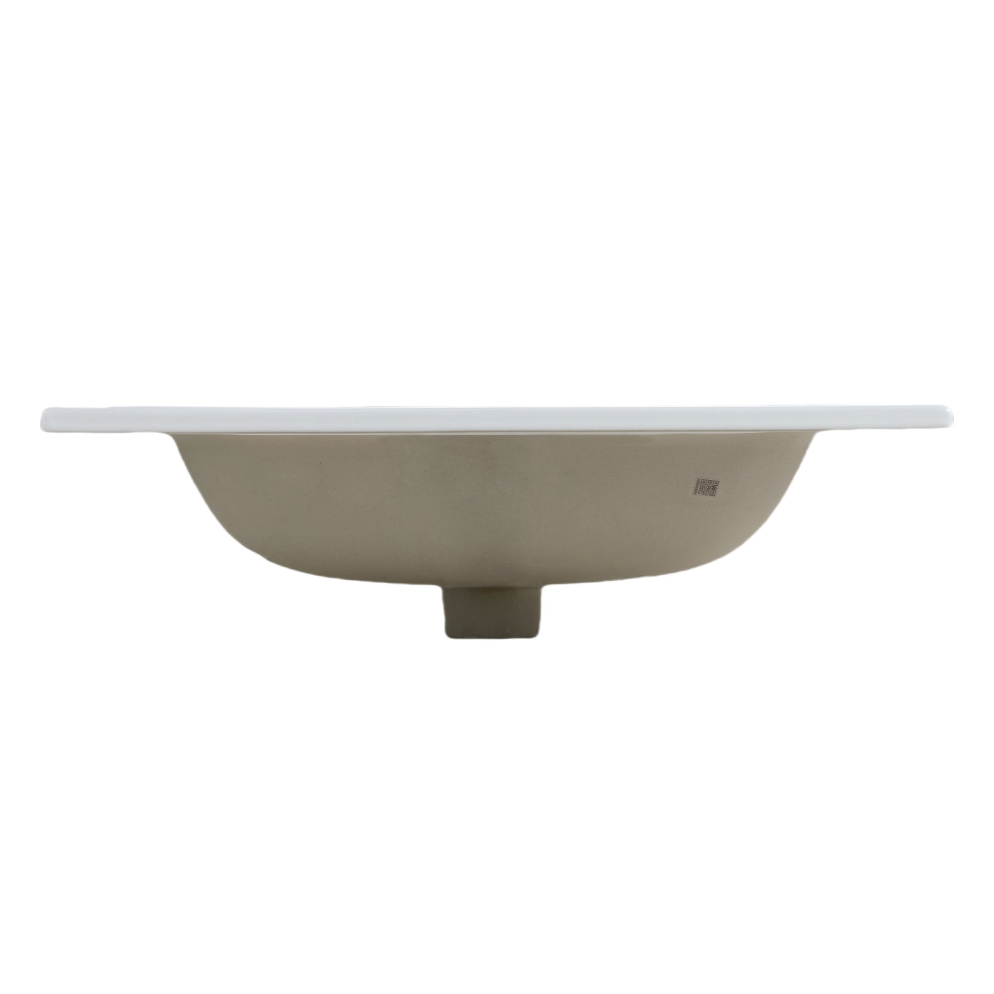 Glossy White Ceramic Integrated Sink