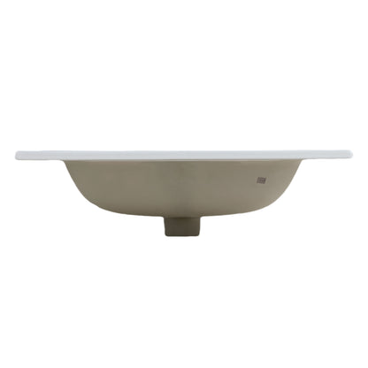 Glossy White Ceramic Integrated Sink