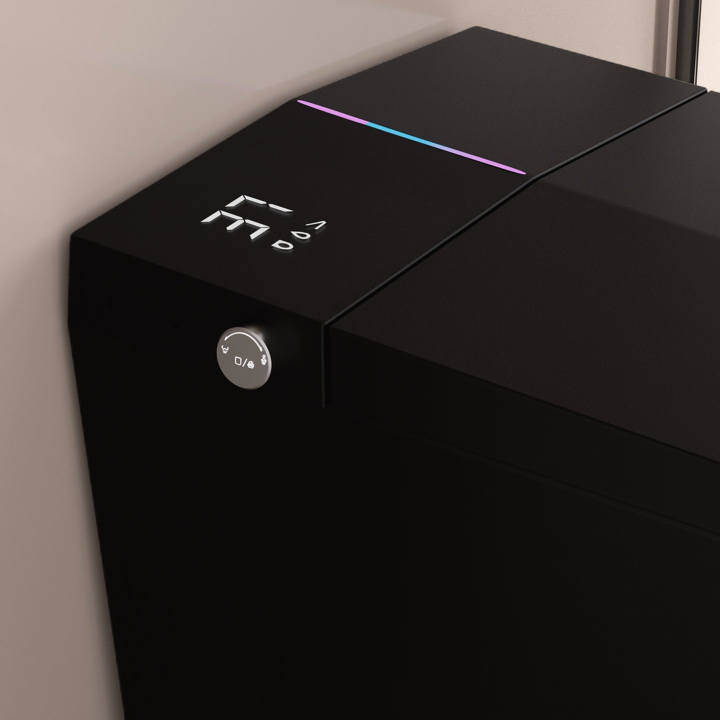 Black Square Smart Toilet with Built-In Tank and Remote Control