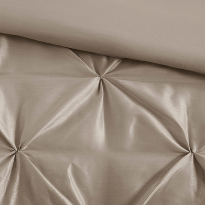 7 Piece Tufted Comforter Set Taupe California King