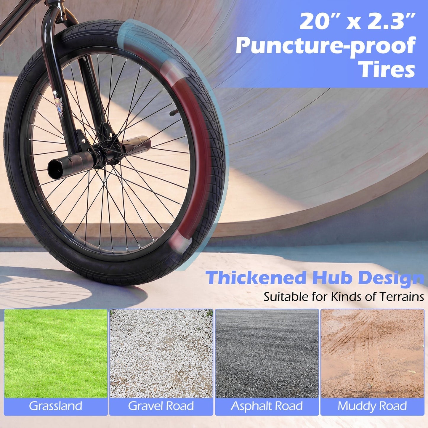 20 Inch BMX Trick Bike with 360° Steering for Kids & Teens
