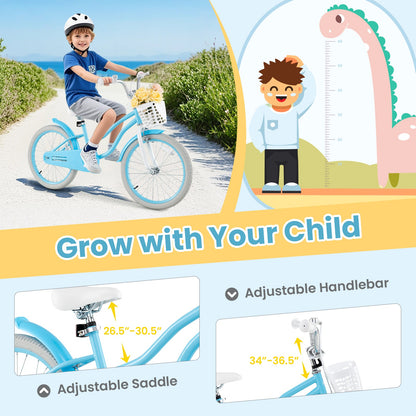 20 Inch Kids Bike with Dual Brakes and Adjustable Seat