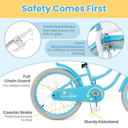 20 Inch Kids Bike with Dual Brakes and Adjustable Seat