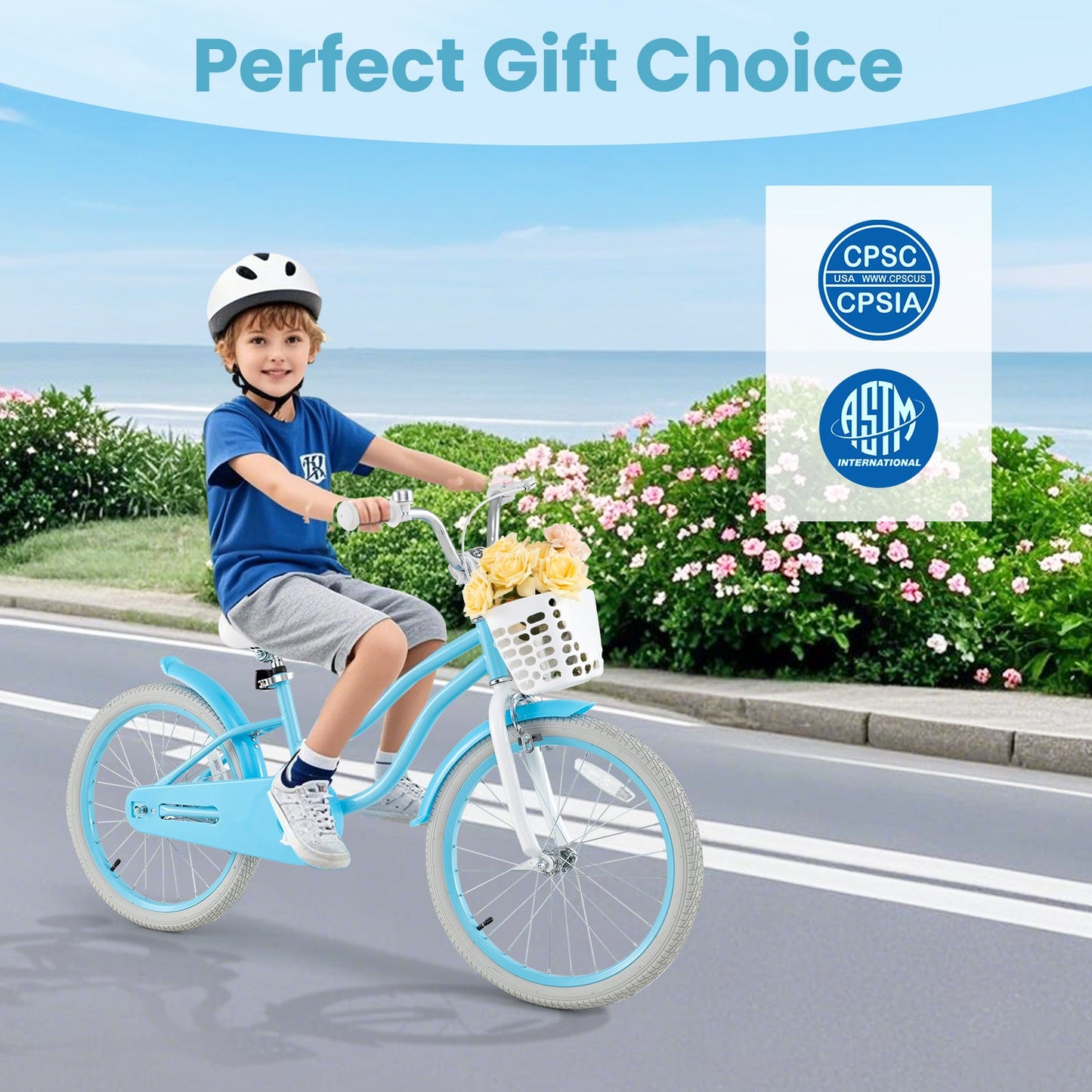 20 Inch Kids Bike with Dual Brakes and Adjustable Seat