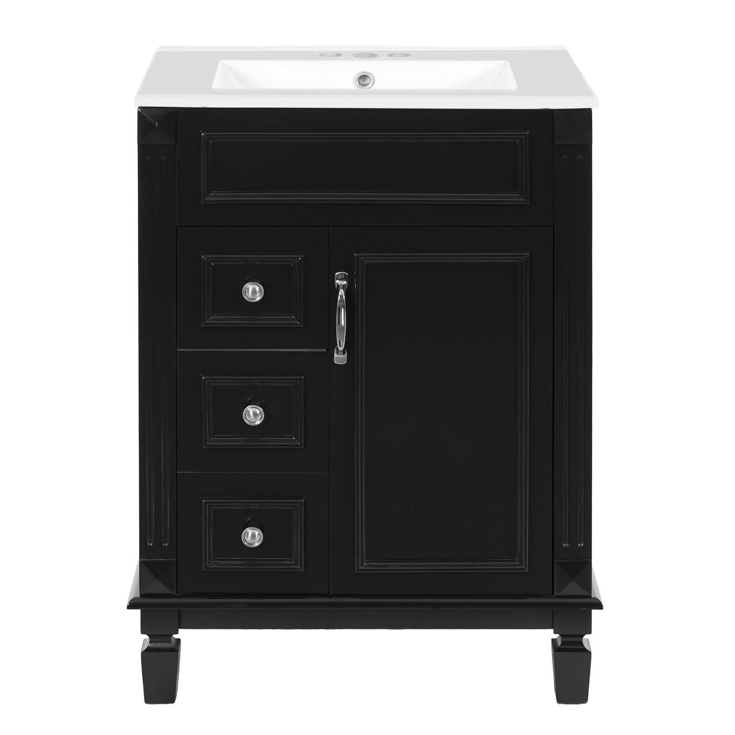 Bathroom Vanity With Sink, Compact Cabinet & 2 Drawers