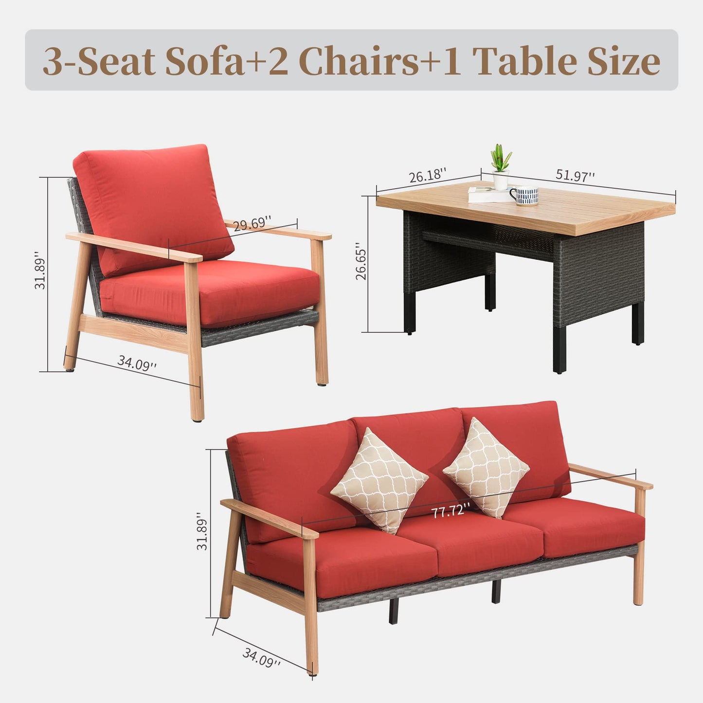 Outdoor Wicker Patio Furniture Sets 4 Pieces