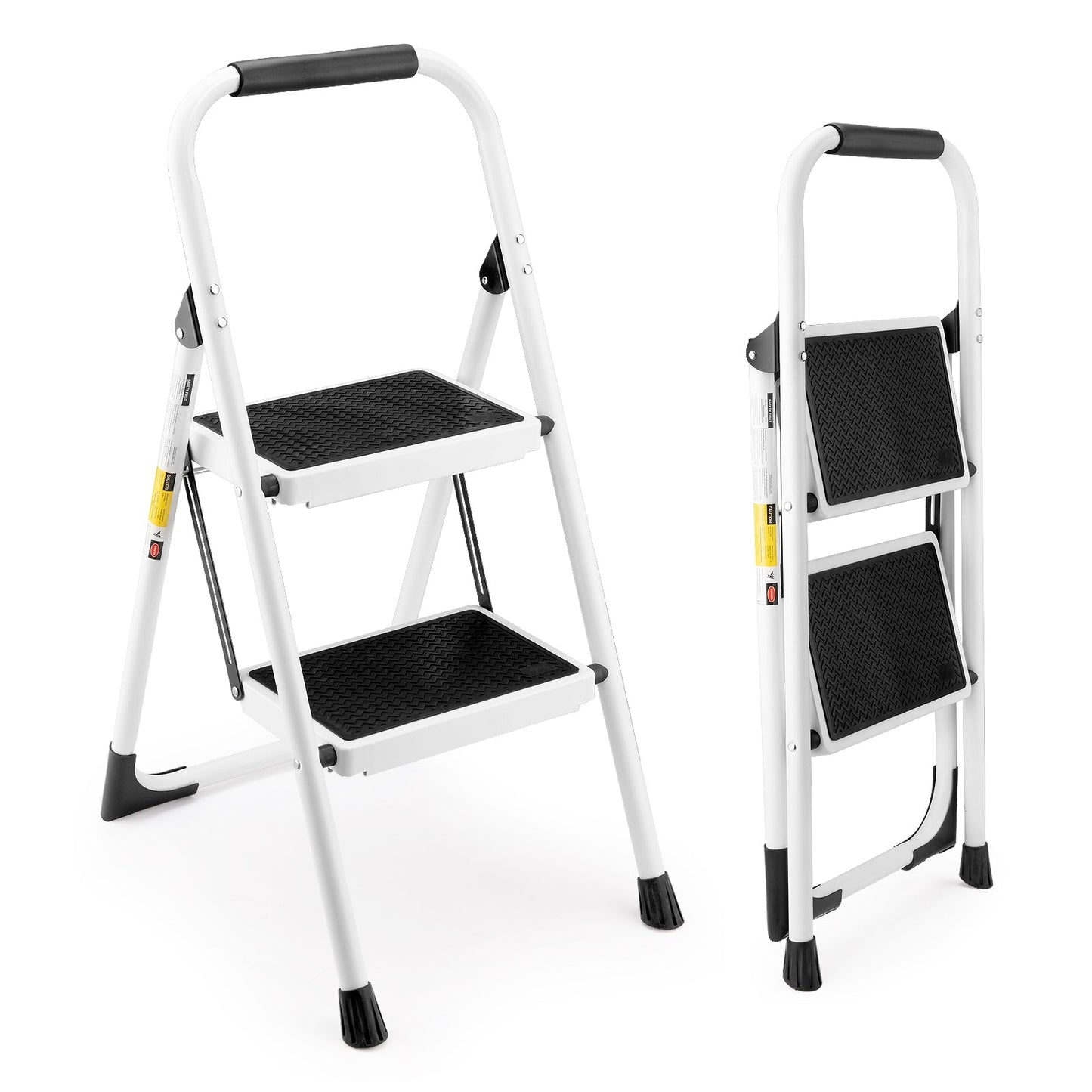 2 Step Ladder Folding Step Stool with Anti-Slip Wide Pedal