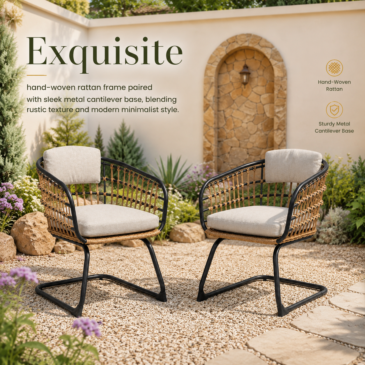 Wicker Dining Chair Set of 2