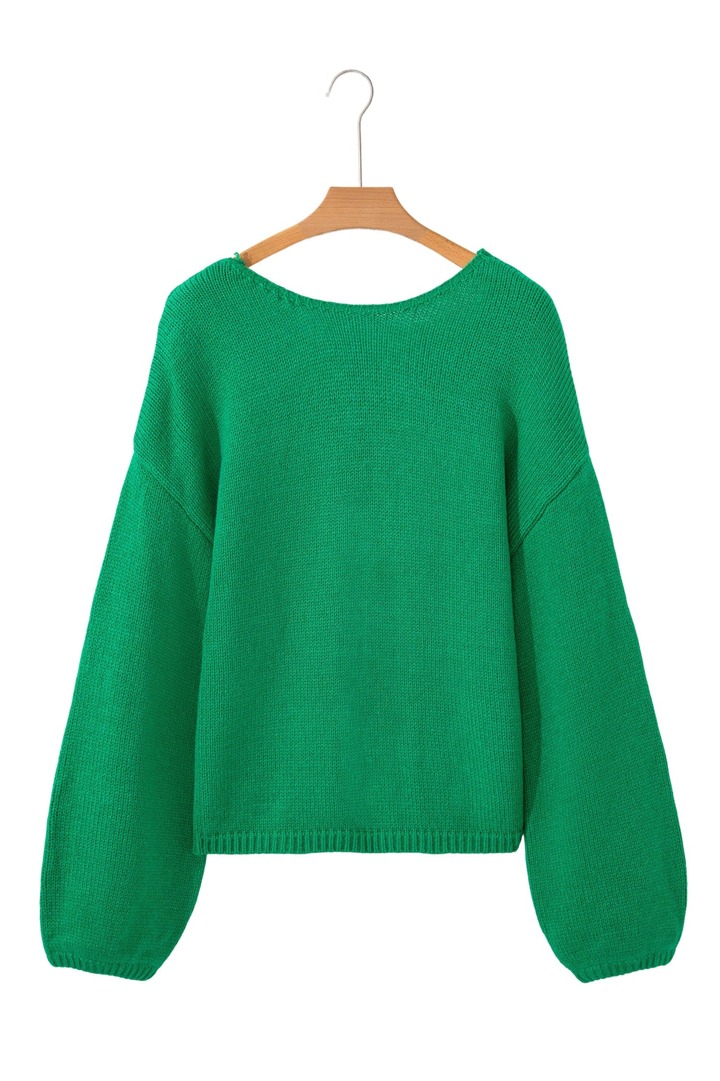 Raven Backless Bubble Sleeve Sweater