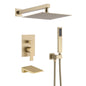 Tub Shower Faucet Set With 12" Rain Shower Head And Handheld Spray Combo