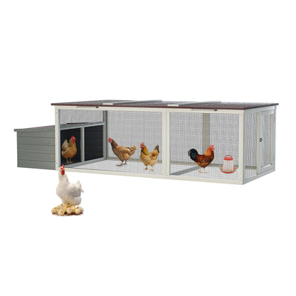 20.93ft² Large Wooden Chicken Coop Outdoor Hen House