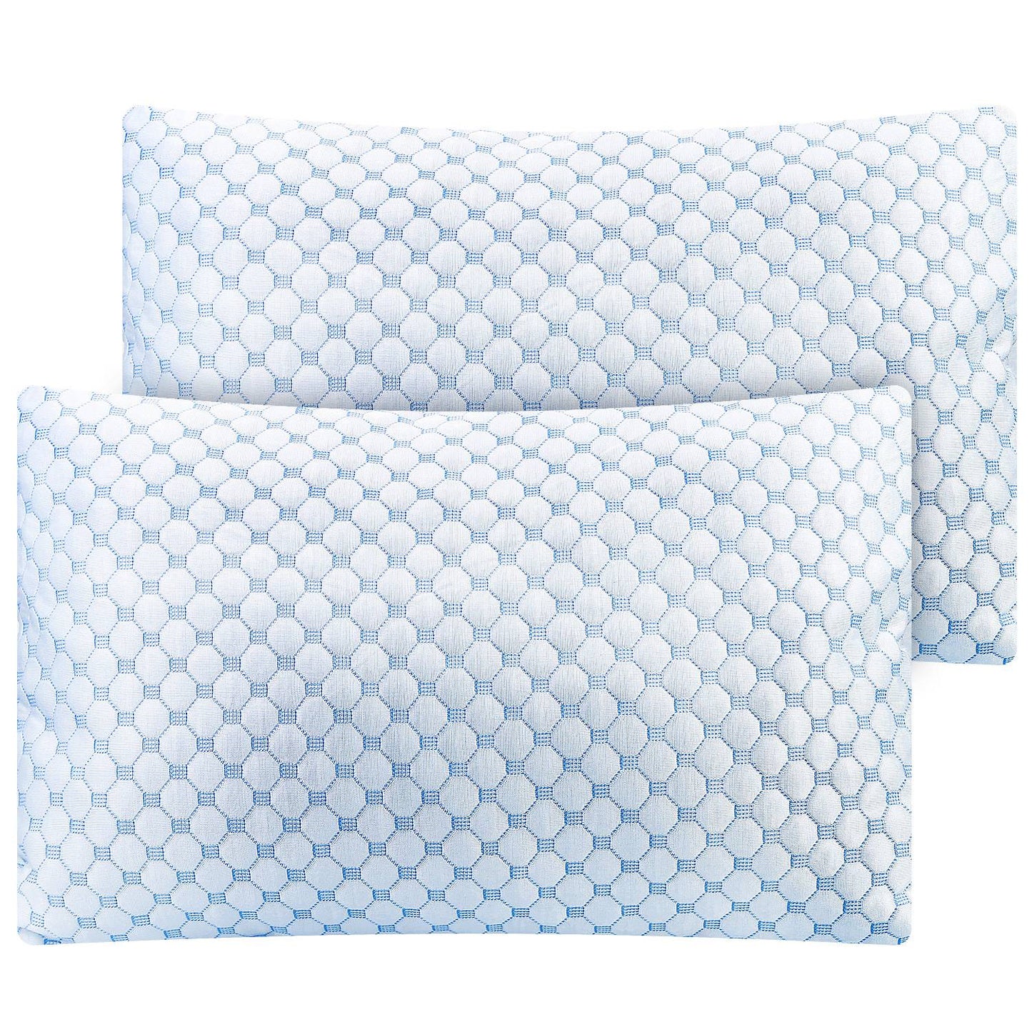 Cooling Memory Foam Pillow Ventilated Soft Bed Pillow w/ Cooling Gel Infused Memory Foam Heat Moisture Reducing Cooling Fiber Breathable Machine Washa