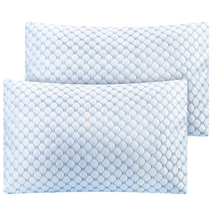 Cooling Memory Foam Pillow Ventilated Soft Bed Pillow w/ Cooling Gel Infused Memory Foam Heat Moisture Reducing Cooling Fiber Breathable Machine Washa